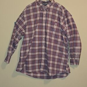 Nautica Red and Blue Plaid Casual Shirt
